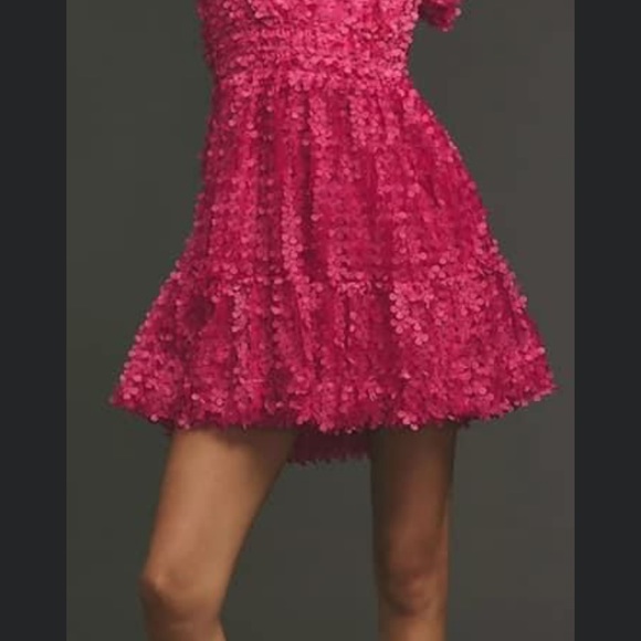 NWT Anthropologie Somerset Floral Appliqué Limited Edition Bright Pink Size M! - Picture 5 of 9